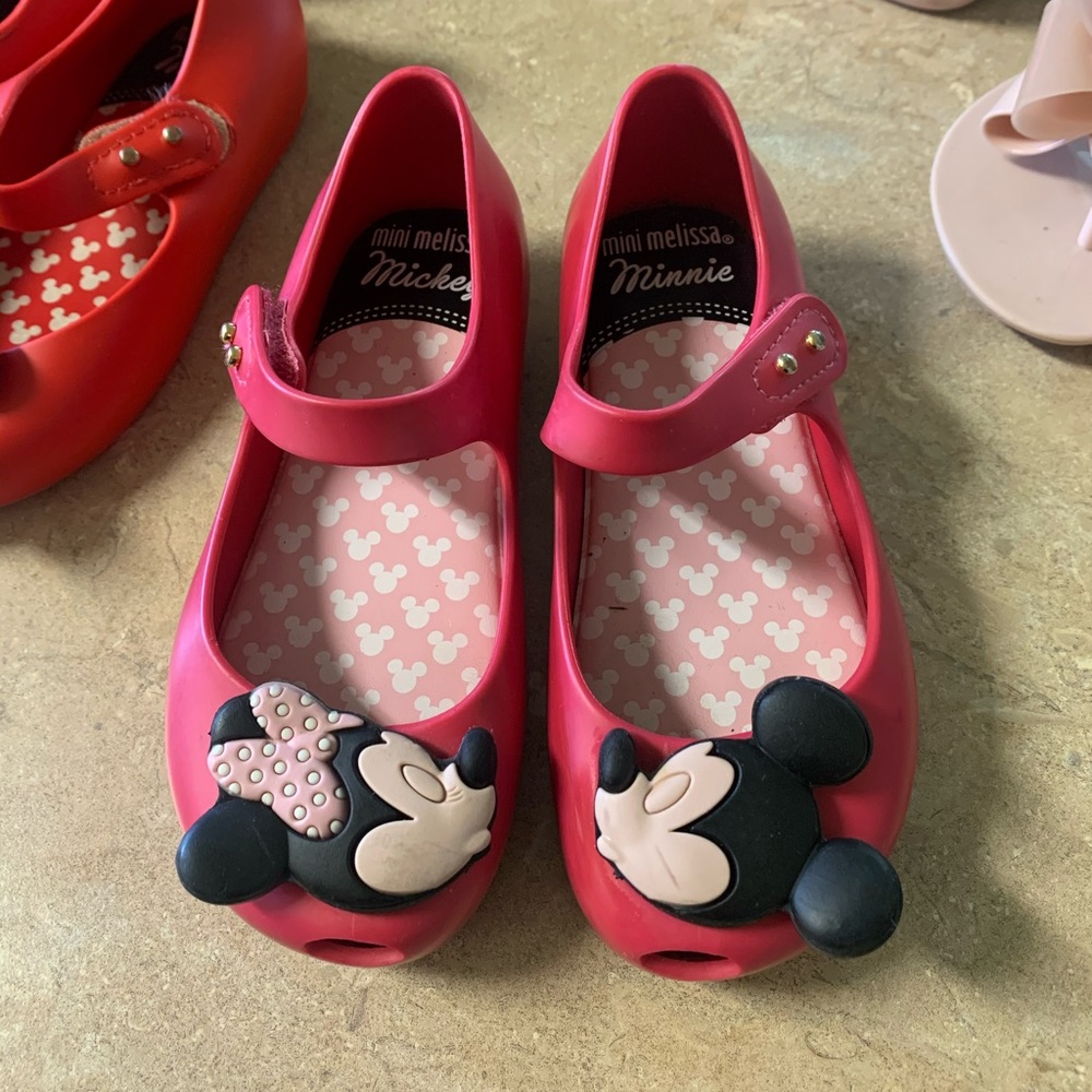 Mini Melissa Minnie and Mickey Mouse Mary Jane toddler shoes
